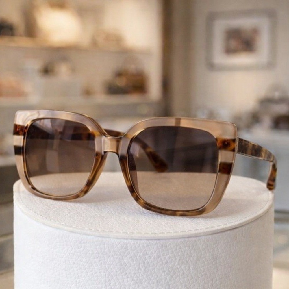 Sunglasses Women Beige Square Oversize‎ Half Frame Fashion